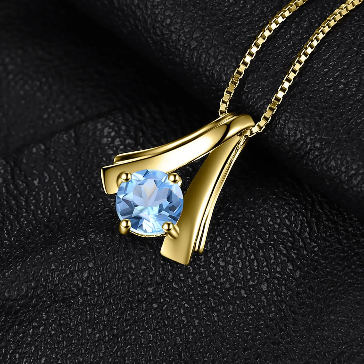 JewelryPalace Ventaglio collana 1ct topazio azzurro 45cm