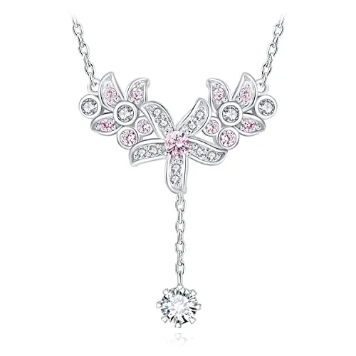 JewelryPalace Vintage Fiori 0.8ct collana argento rosa