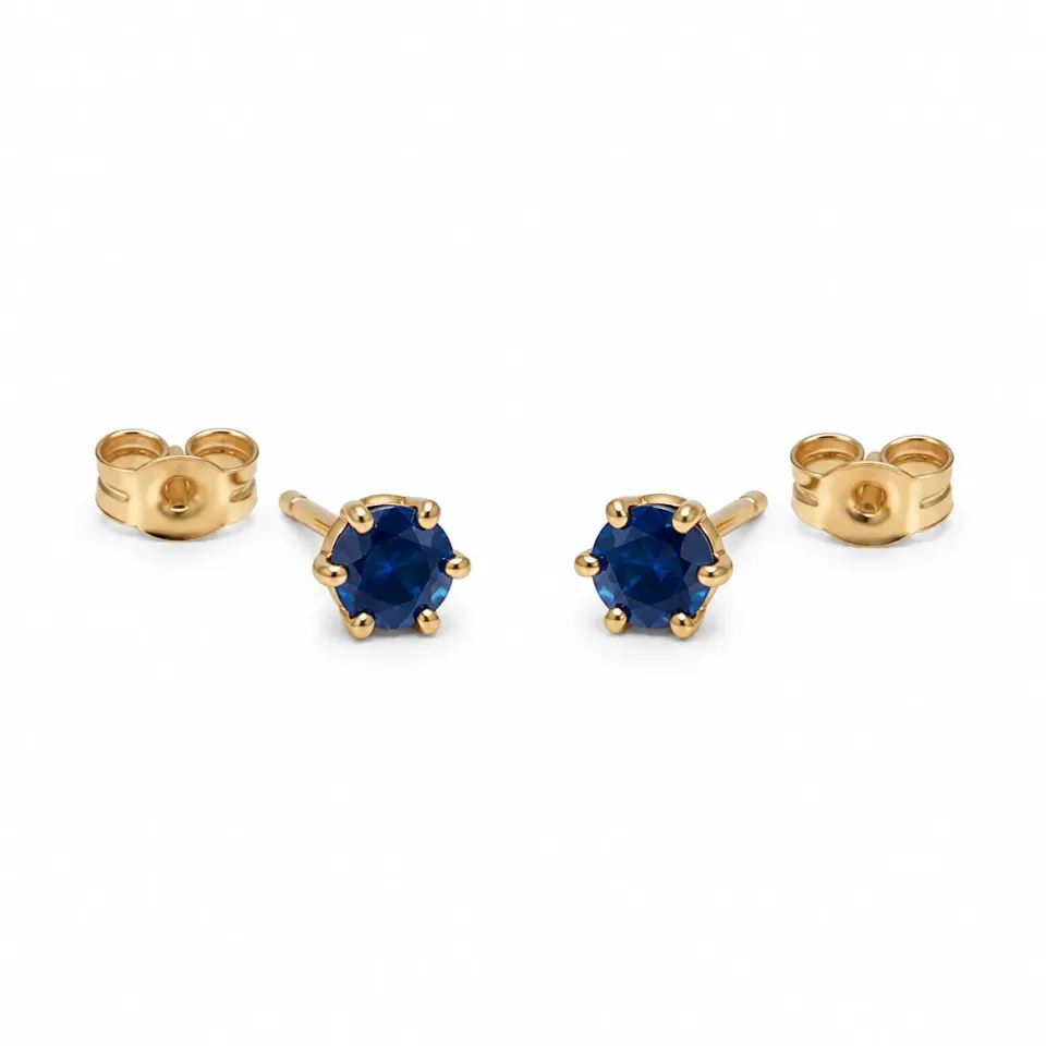 Victoria Jane Sapphire Studs orecchini oro zaffiro blu