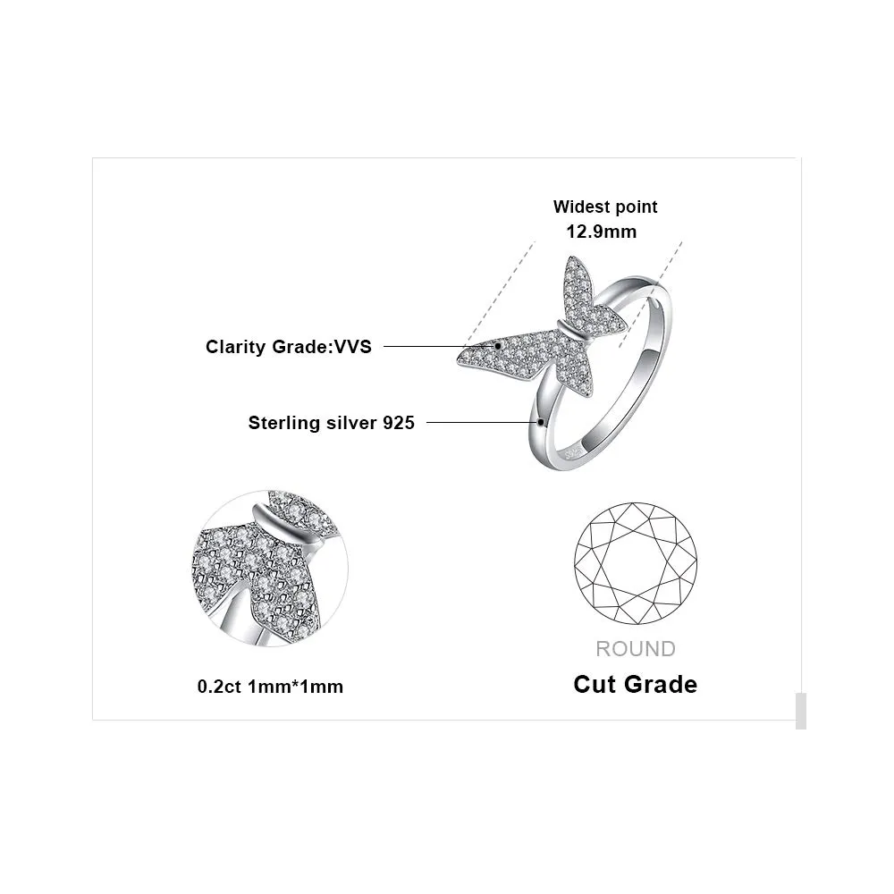 JewelryPalace Anello Farfalla Zirconia Argento 925 Promessa