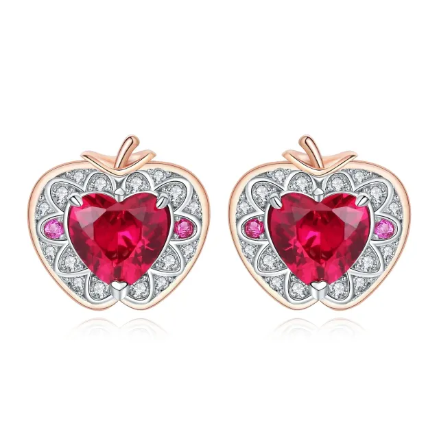 JewelryPalace Mela 2ct orecchini cuore rubino oro rosa