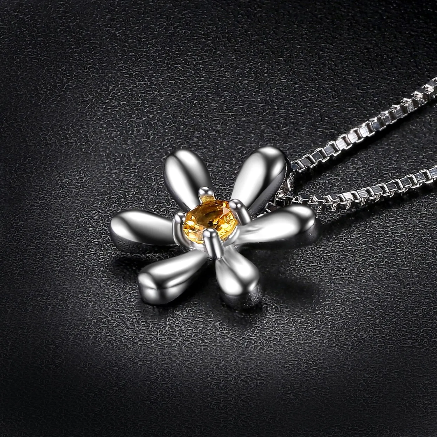 JewelryPalace Fiore Collana Argento Zaffiro Arancione 45cm