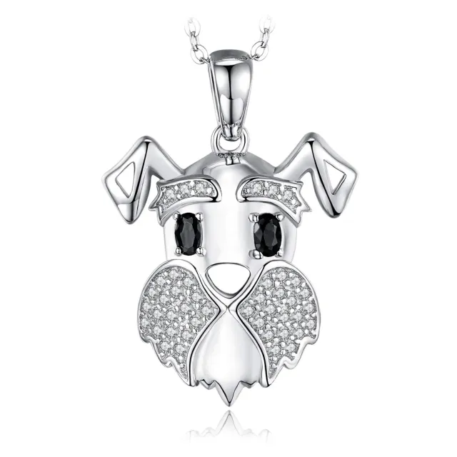 JewelryPalace Puppy Cane Collana Argento Spinello Nero
