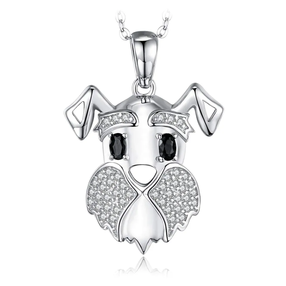 JewelryPalace Puppy Cane Collana Argento Spinello Nero