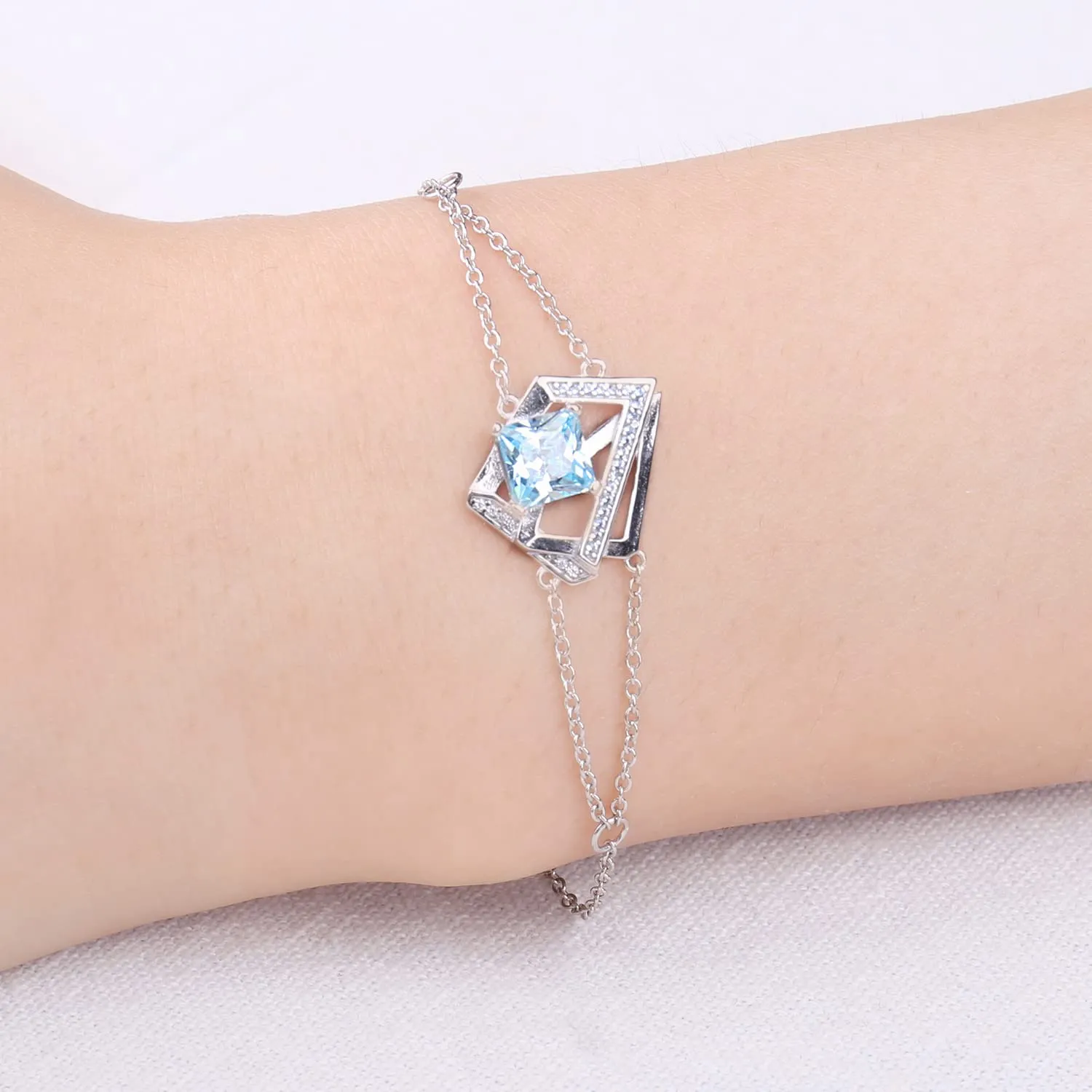 JewelryPalace Blu Principessa bracciale argento 925 zirconia 1.8ct