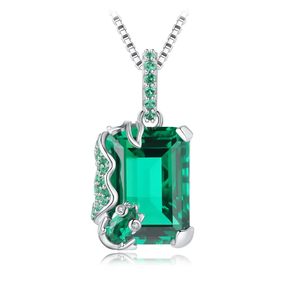 JewelryPalace Rana 7.6ct collana argento smeraldo verde 45cm