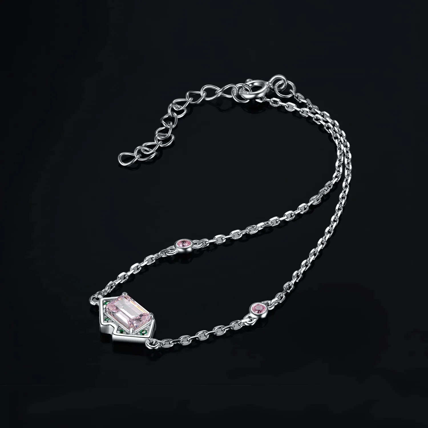 JewelryPalace 1.1ct bracciale zirconia rosa argento