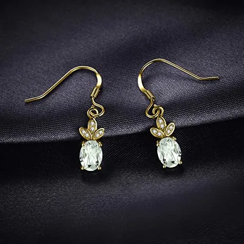 JewelryPalace 1.9ct orecchini pendenti ametista verde oro giallo