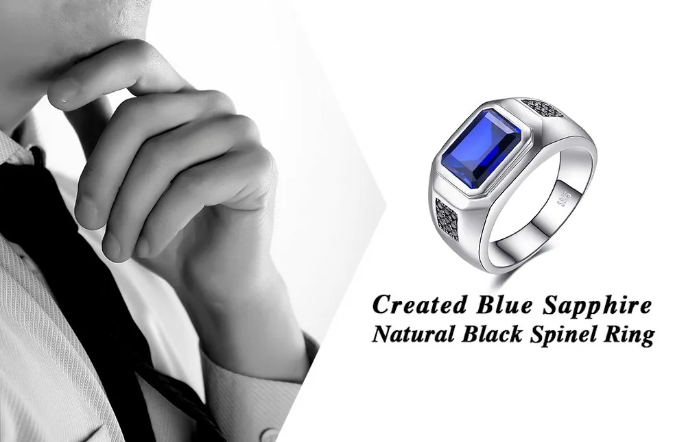JewelryPalace Zaffiro Blu Anello Uomo Argento 925 misura 17