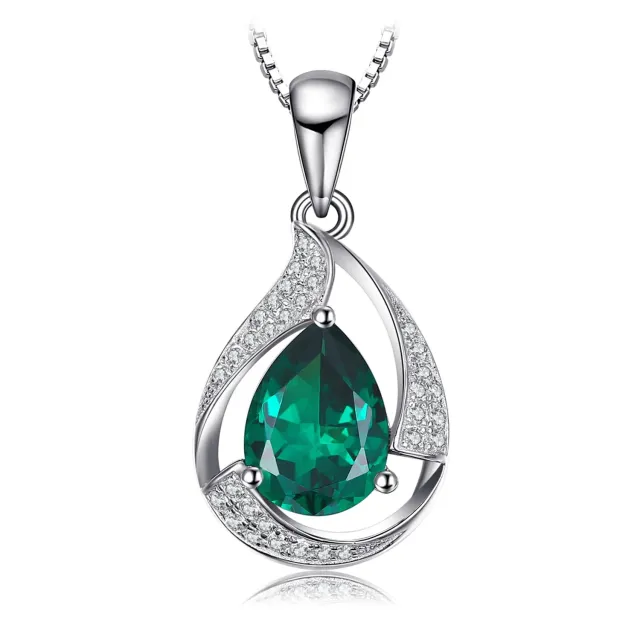 JewelryPalace Smeraldo Simulato Collana Argento 925 verde 45cm