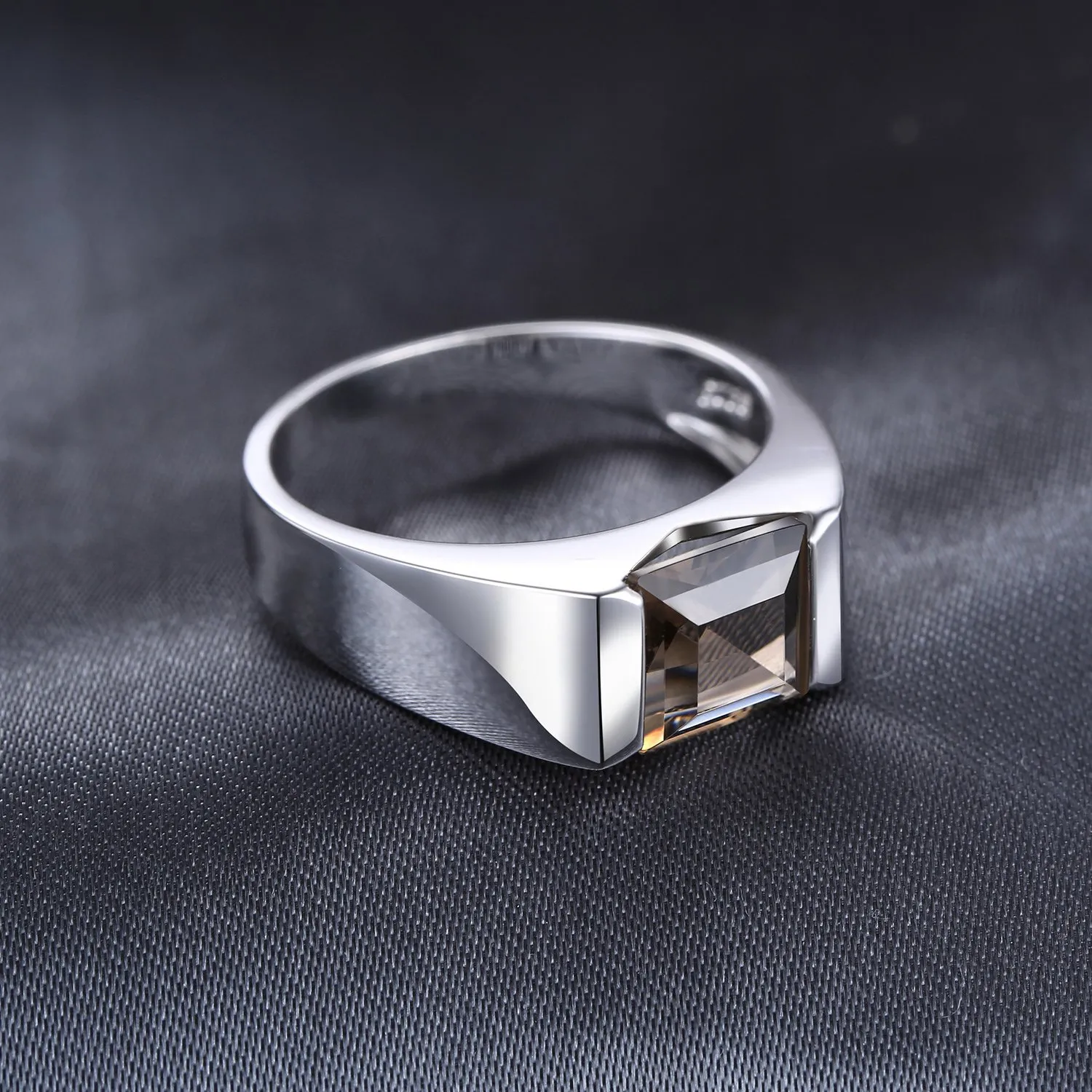 JewelryPalace Anello Uomo Argento 3.3ct Alessandrite Viola Quadrata