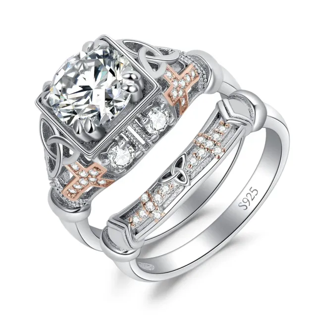 JewelryPalace Cuore Puzzle anello argento 925 zirconia