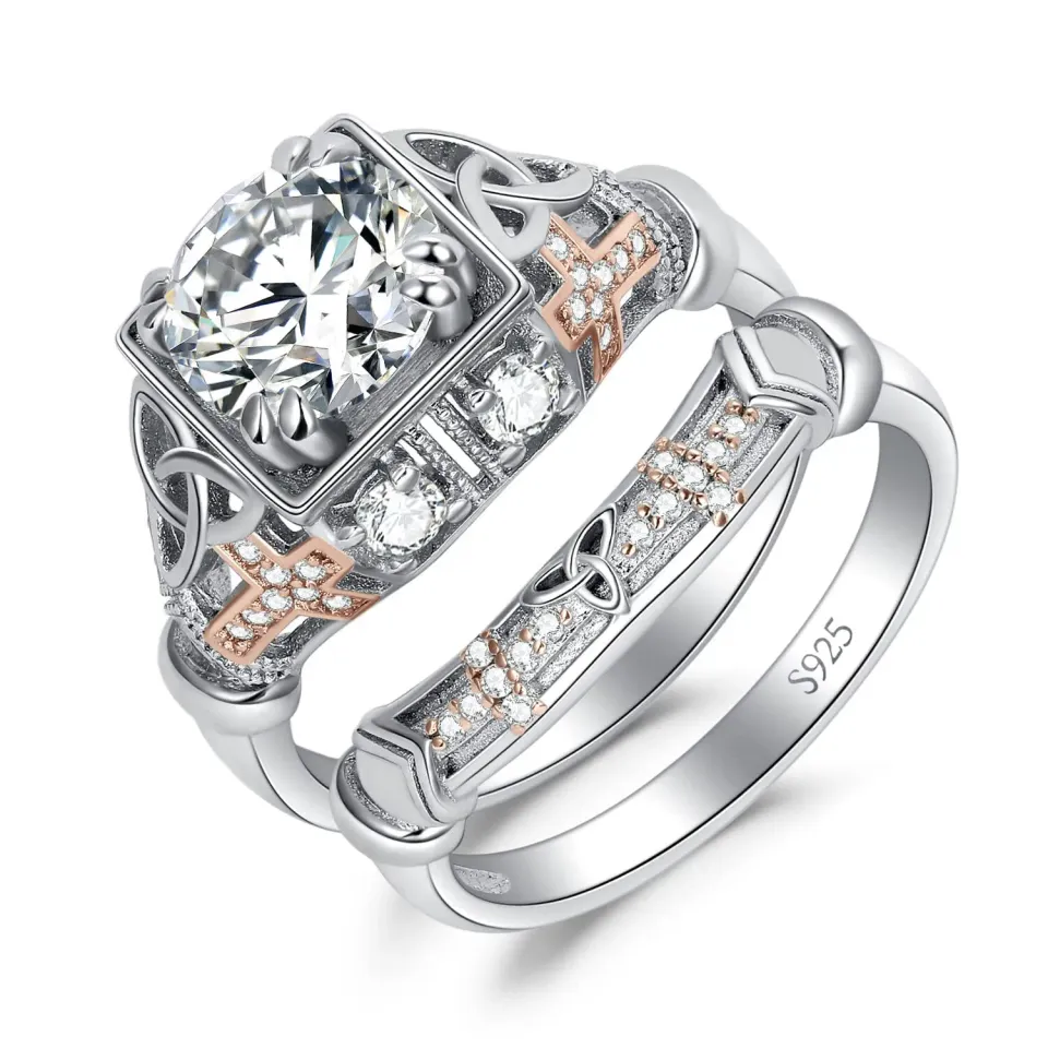 JewelryPalace Cuore Puzzle anello argento 925 zirconia