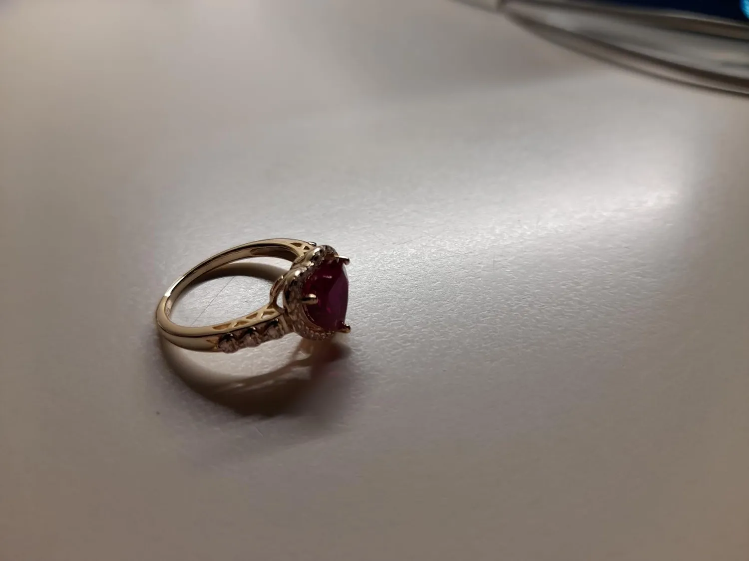 JewelryPalace Cuore dell'Oceano Halo anello rubino 14.5