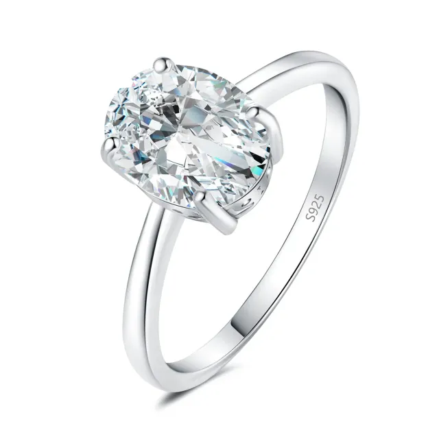 JewelryPalace Classico solitario anello argento moissanite 1ct
