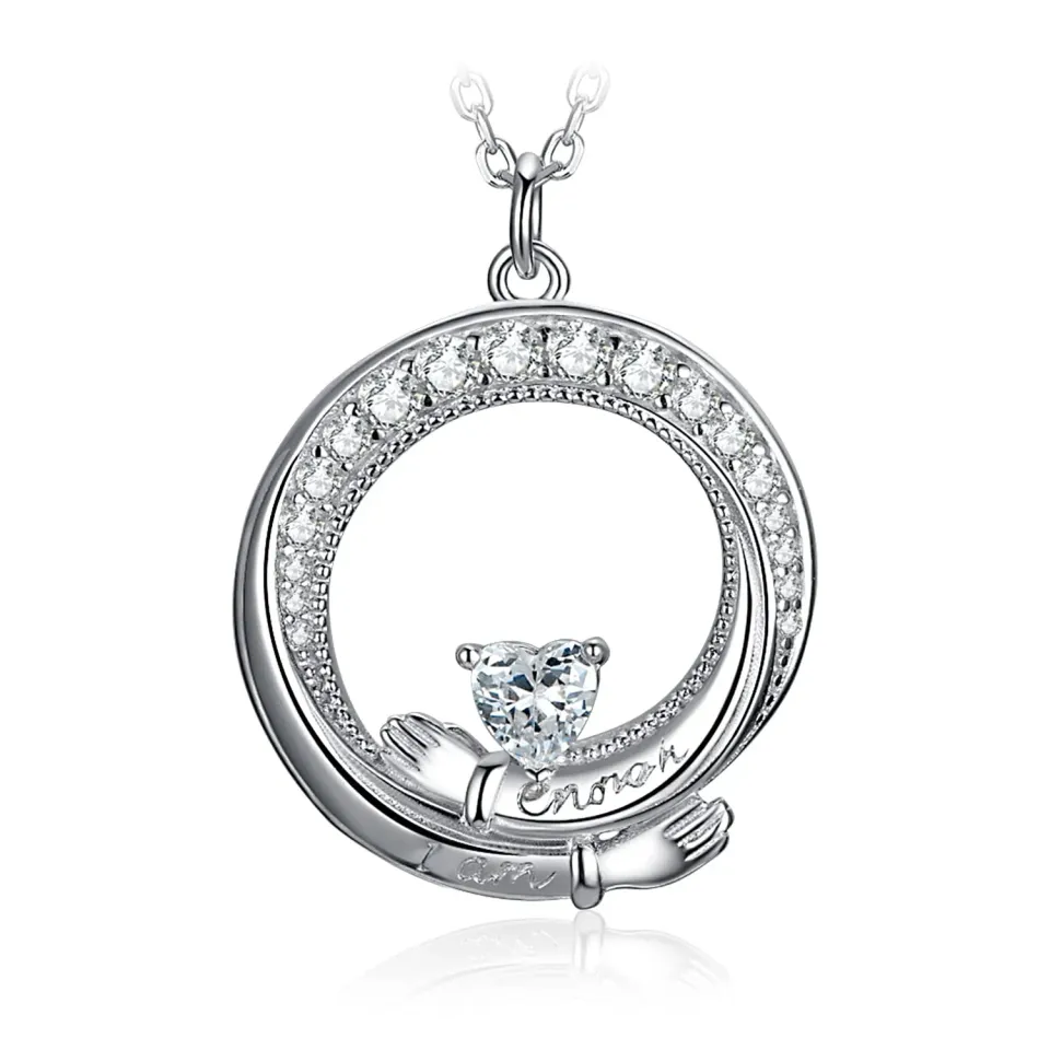 JewelryPalace Claddagh I am enough collana argento cuore 45cm