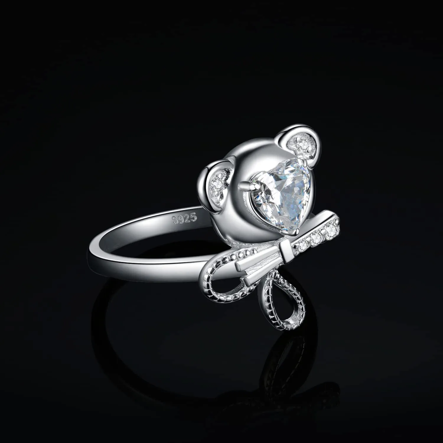 JewelryPalace Orsetto 1.5ct Anello Argento 925 Fiocco