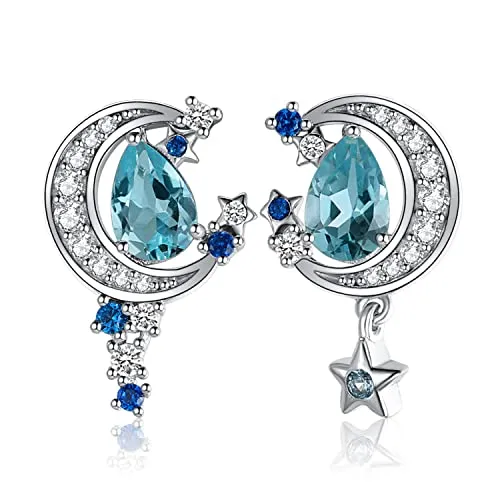 JewelryPalace Luna e Stella 2.2ct orecchini lobo topazio azzurro