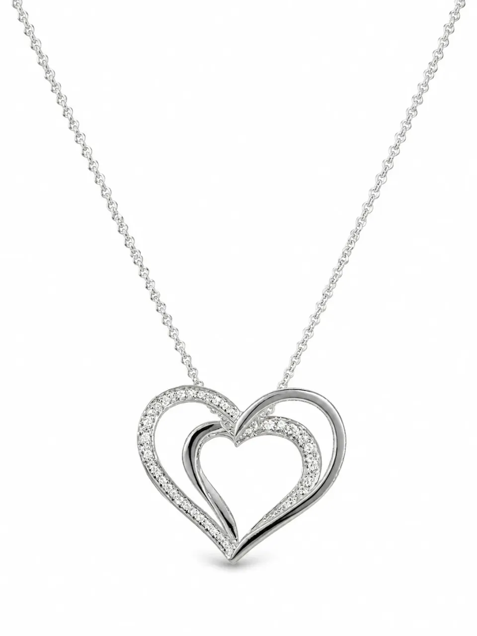 Victoria Jane 3D Heart collana argento cuori zirconia