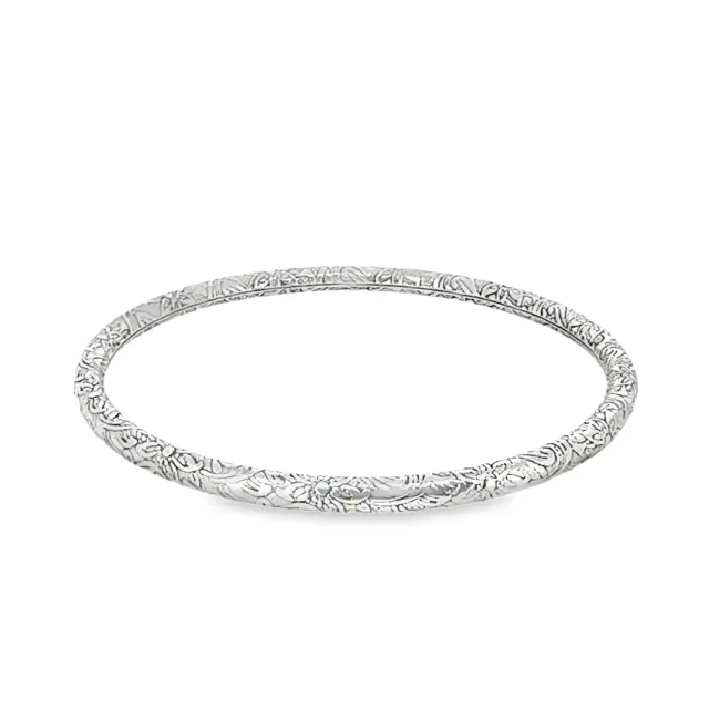 Victoria Jane Pretty Silver Floral bracciale rigido argento