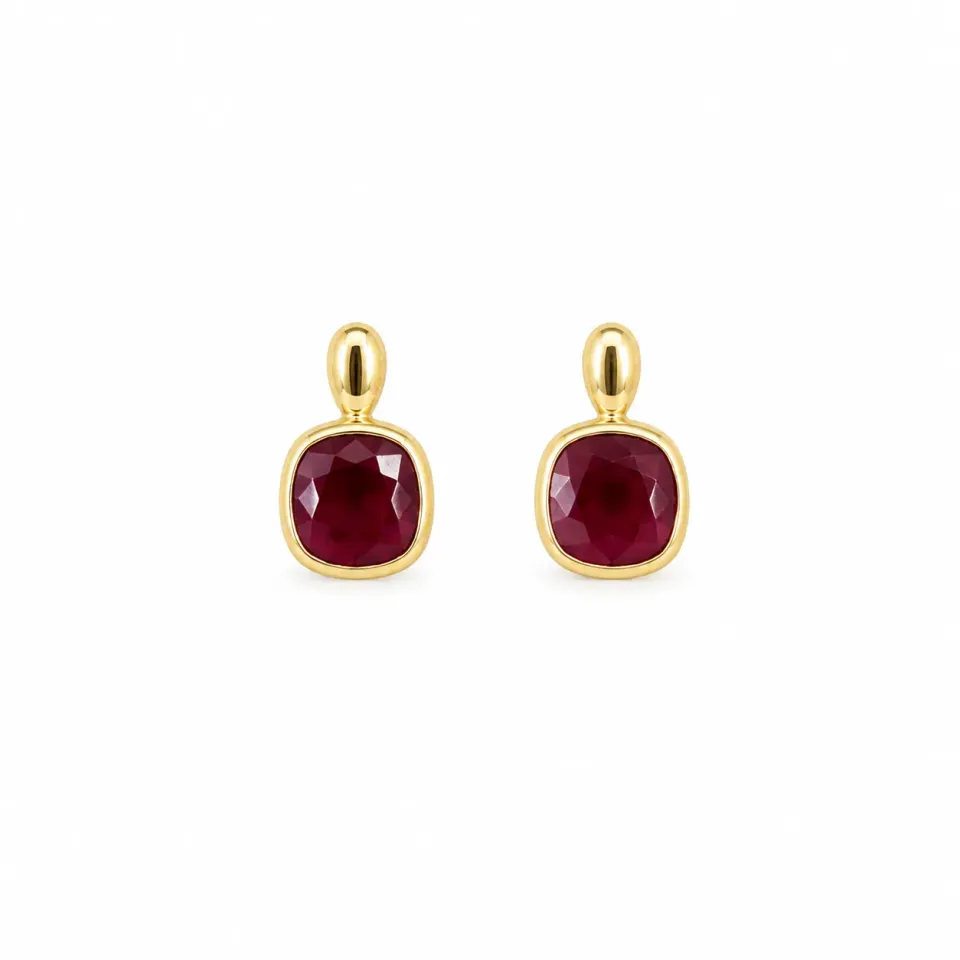 Victoria Jane 9ct Gold Facetted Ruby orecchini oro rubino
