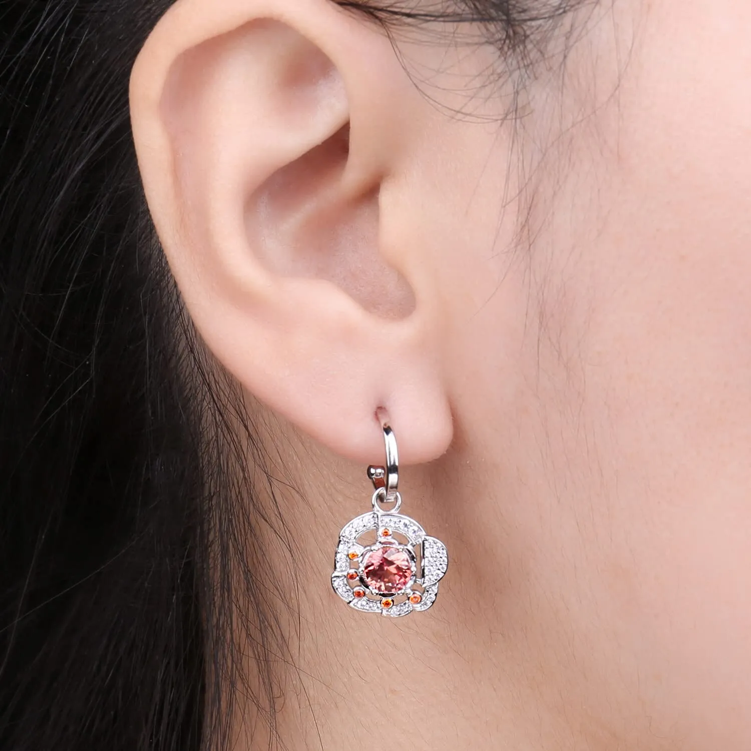 JewelryPalace Pizza 2.4ct Orecchini Cerchi Zaffiro Arancione