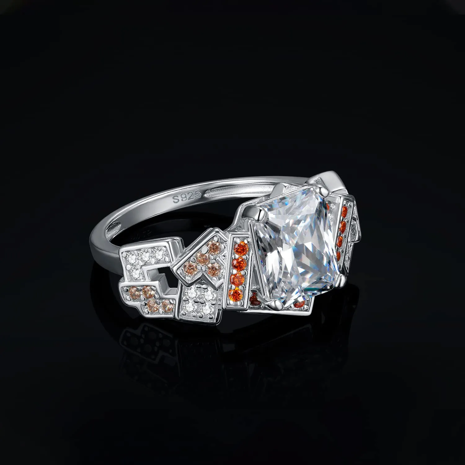 JewelryPalace Cocktail Smeraldo anello argento pietra gialla