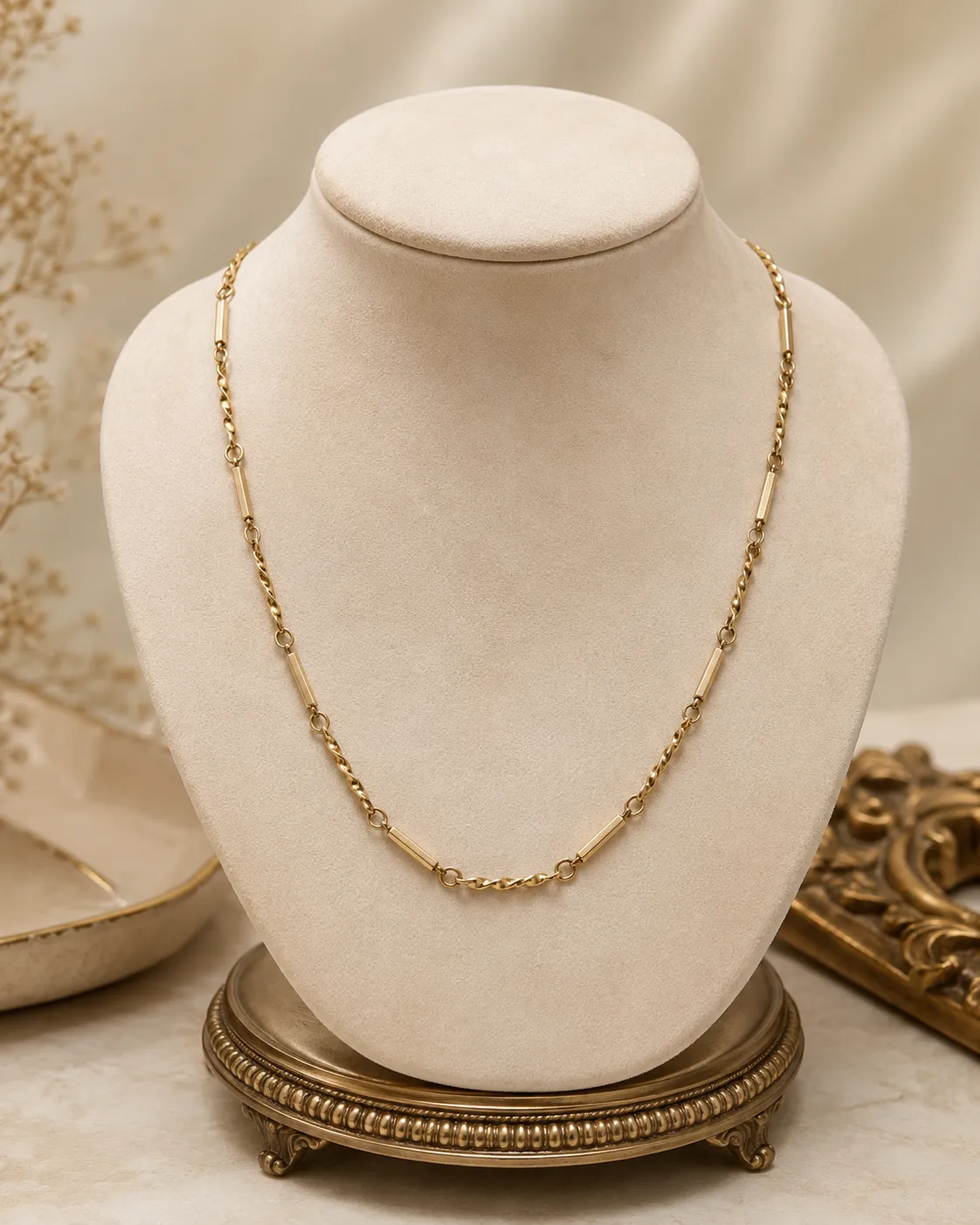 Victoria Jane Bar Twist collana oro 9ct 30 pollici alternata