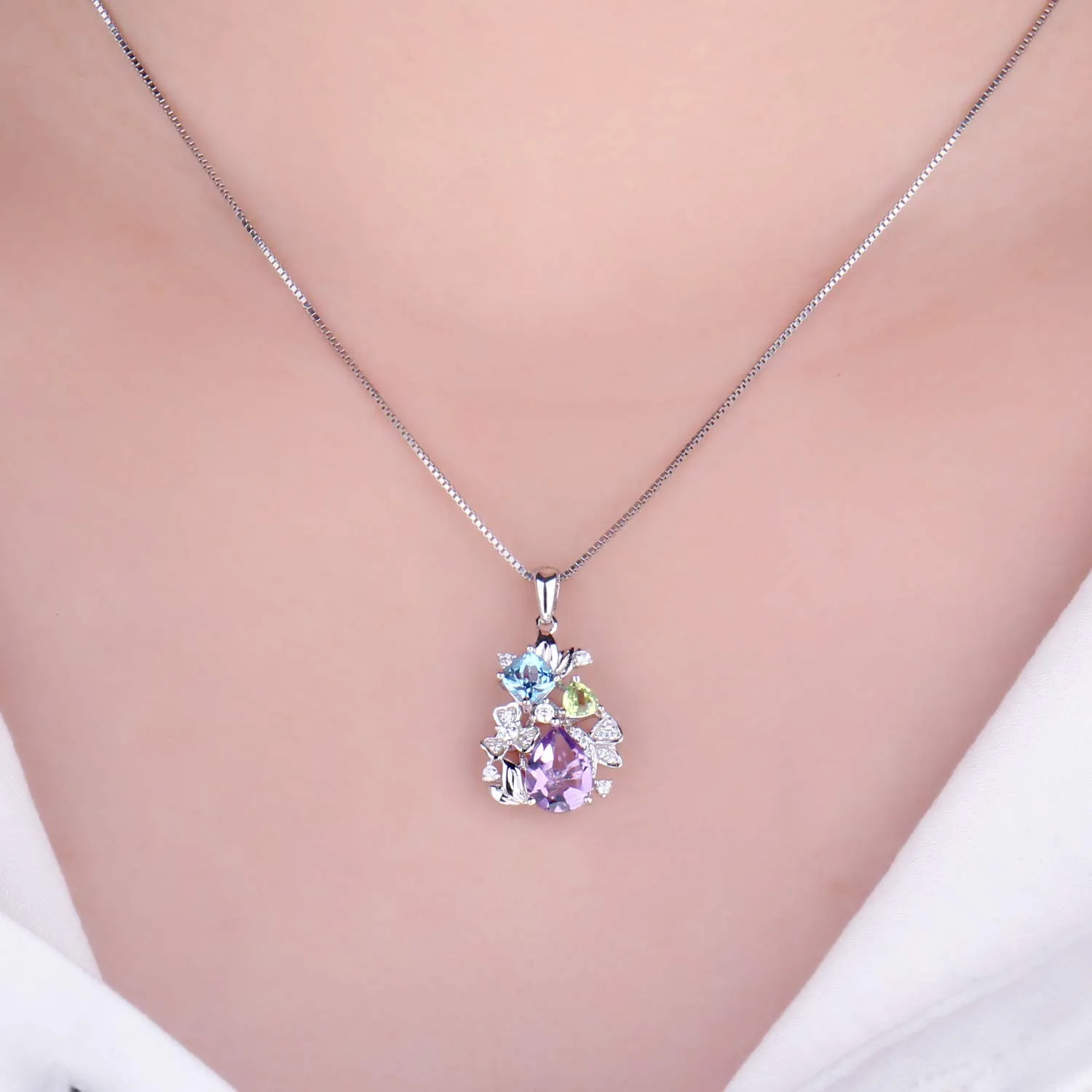 JewelryPalace Fiore Pera collana argento 45cm misti