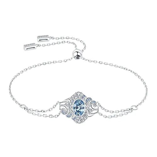 JewelryPalace Onda Mare 0.6ct bracciale argento zirconia azzurra