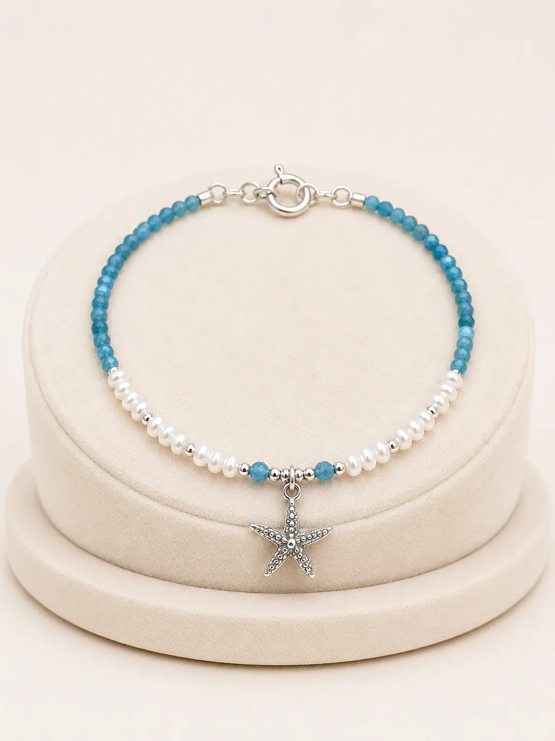 Victoria Jane Starfish bracciale calcedonio perle argento