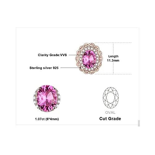 JewelryPalace Infinito Halo orecchini topazio rosa 1ct