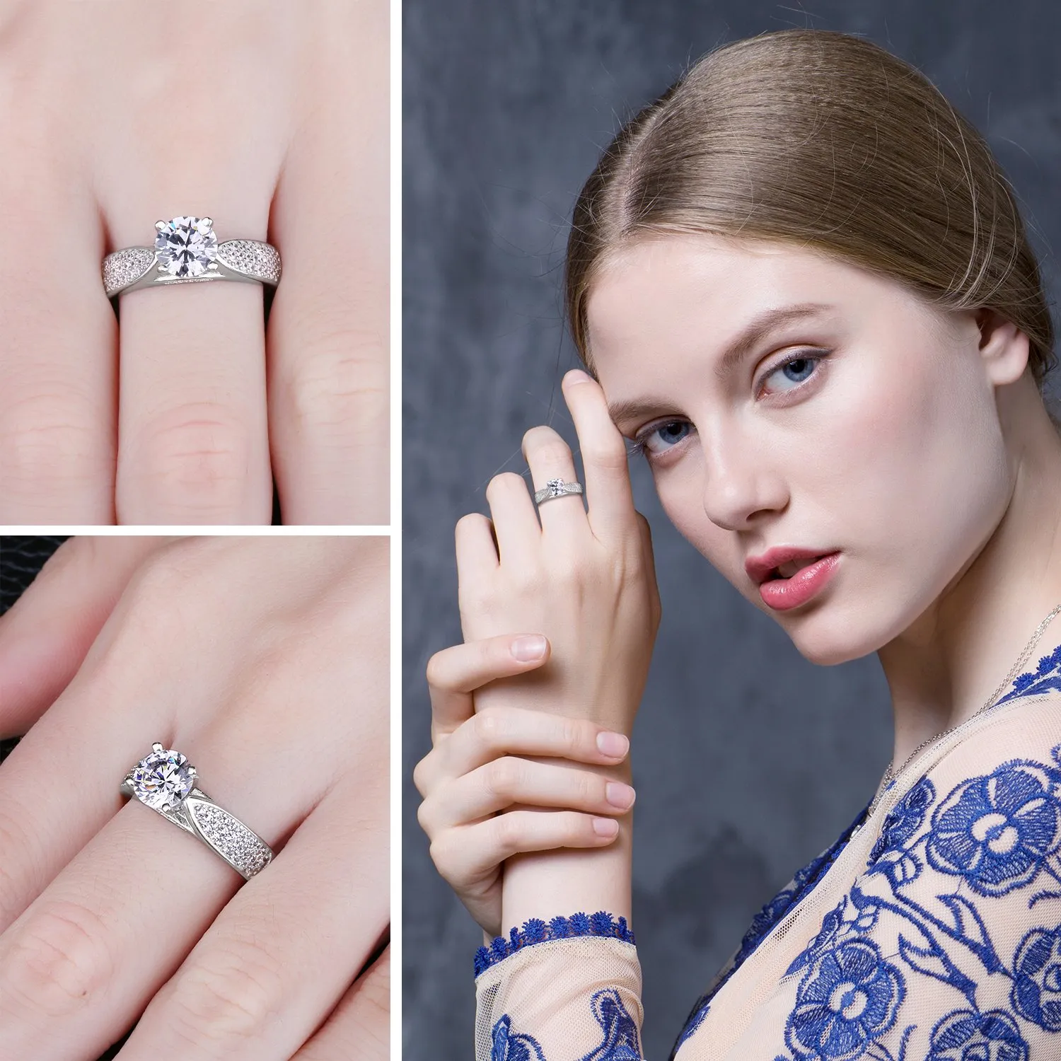 JewelryPalace Anniversario anello argento diamante simulato