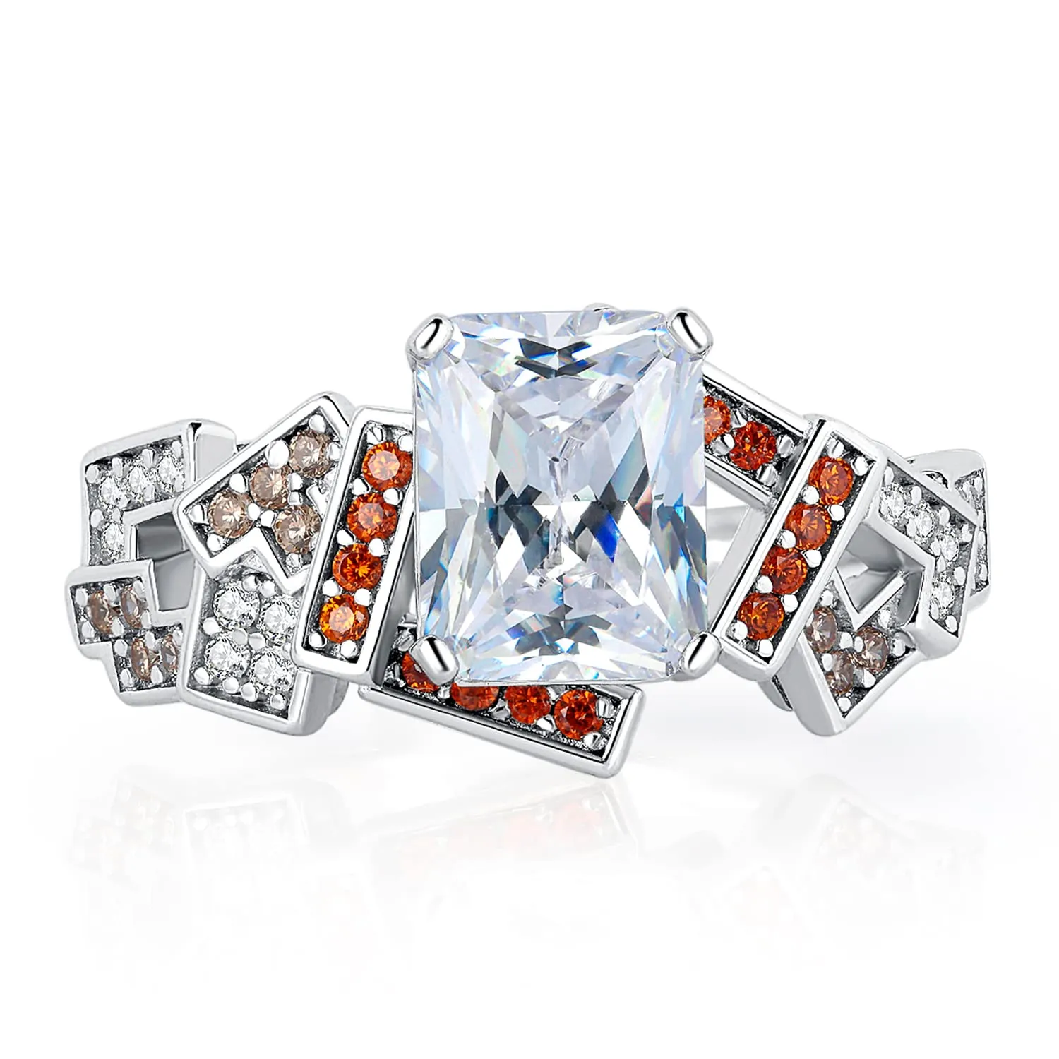 JewelryPalace Cocktail Smeraldo anello argento pietra gialla