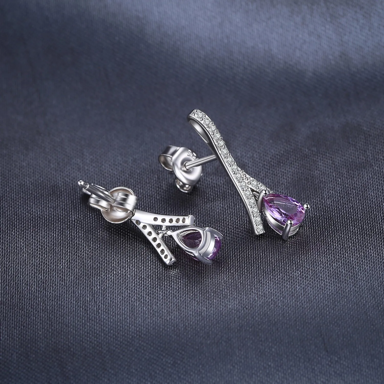 JewelryPalace Nodo Orecchini Pendenti Argento 925 Alessandrite Viola