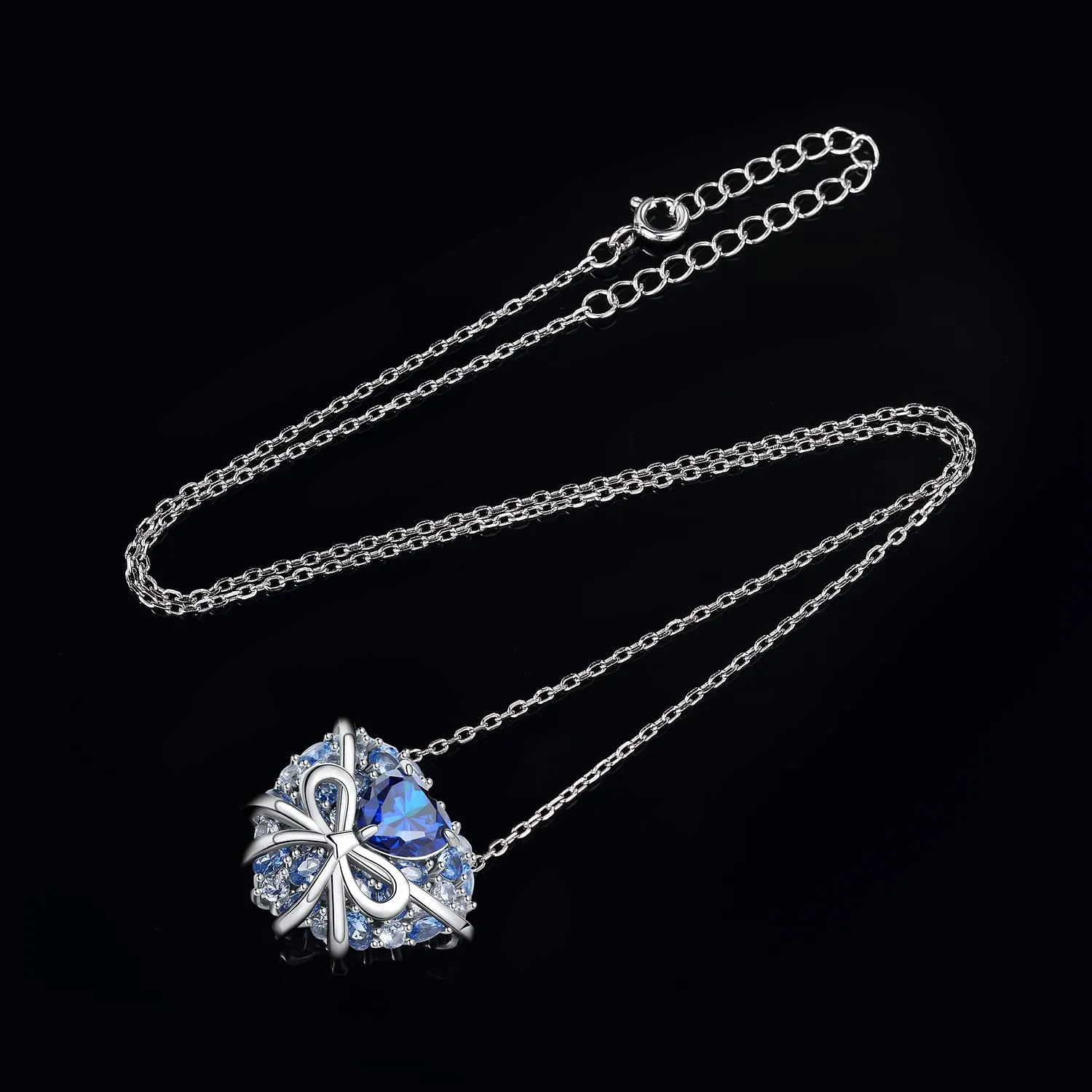 JewelryPalace Cuore Blu 5ct Collana Argento 925 Farfalla