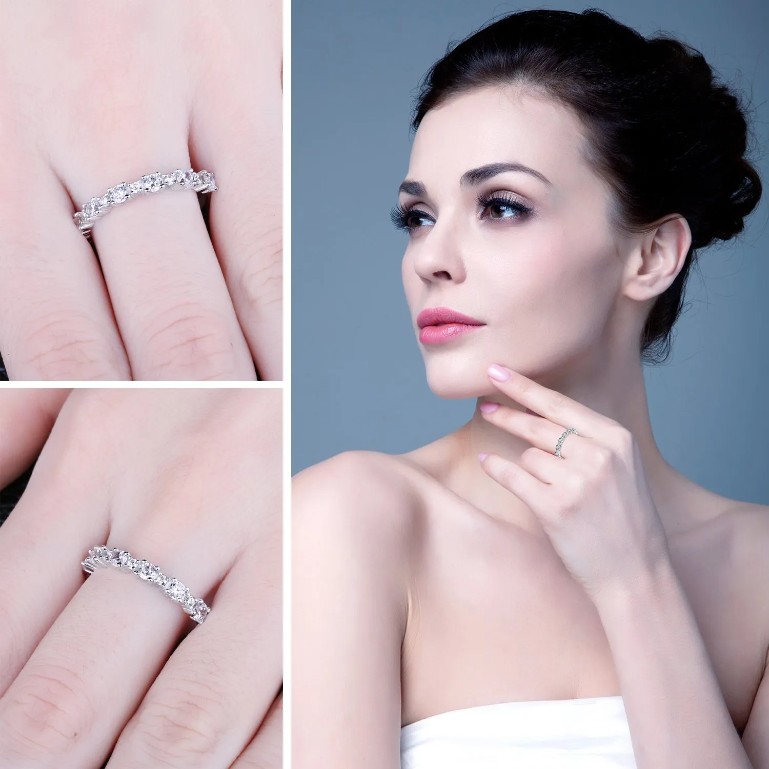 JewelryPalace anello fidanzamento argento zirconia