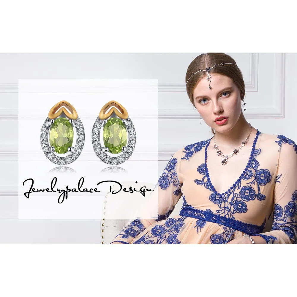 JewelryPalace Cuore Dorati Orecchini Argento 925 Peridoto