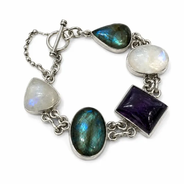 Victoria Jane bracciale ametista labradorite argento pre-loved