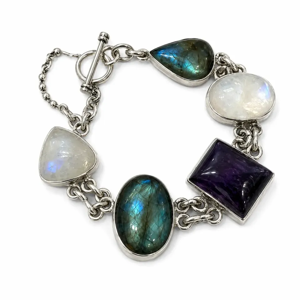 Victoria Jane bracciale ametista labradorite argento pre-loved