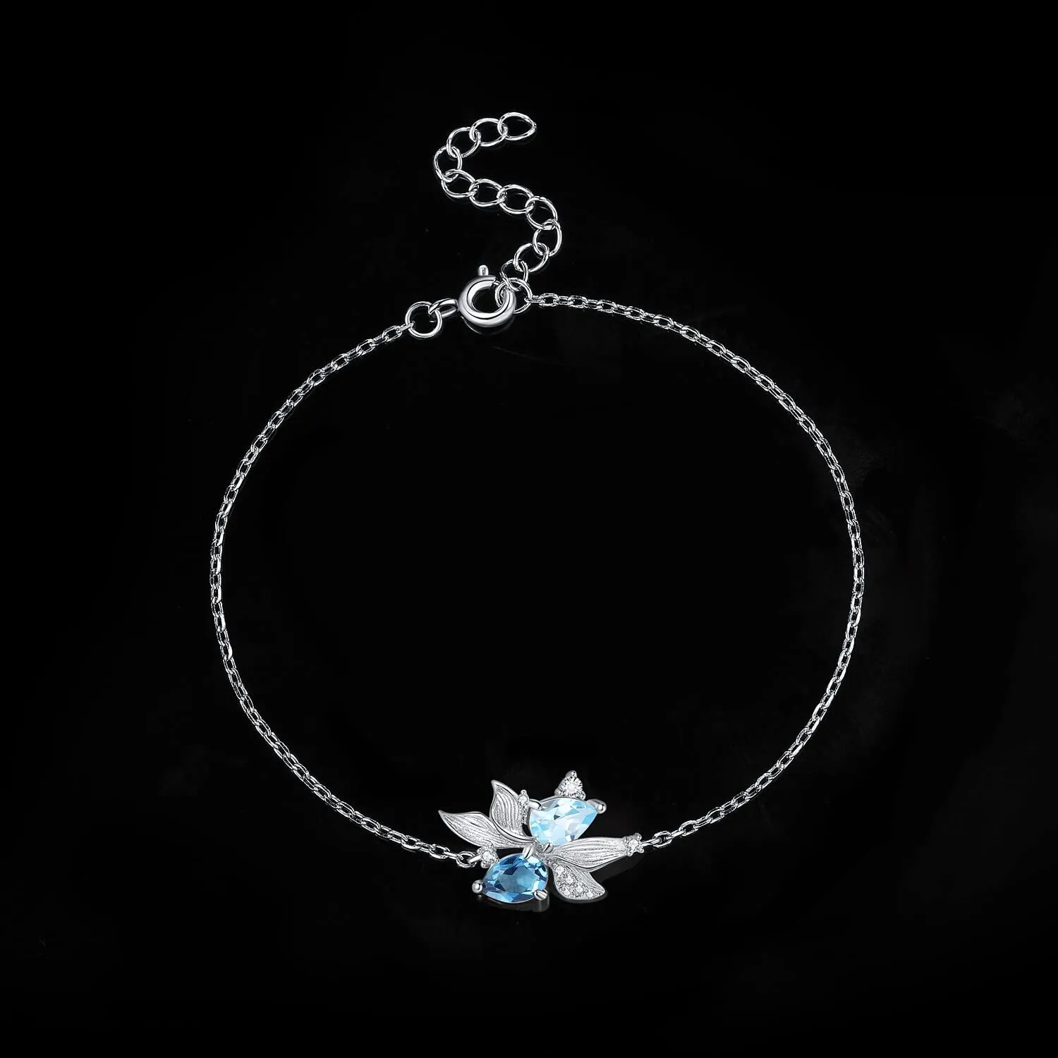 JewelryPalace Pesci 0.1ct Pera bracciale topazio regolabile