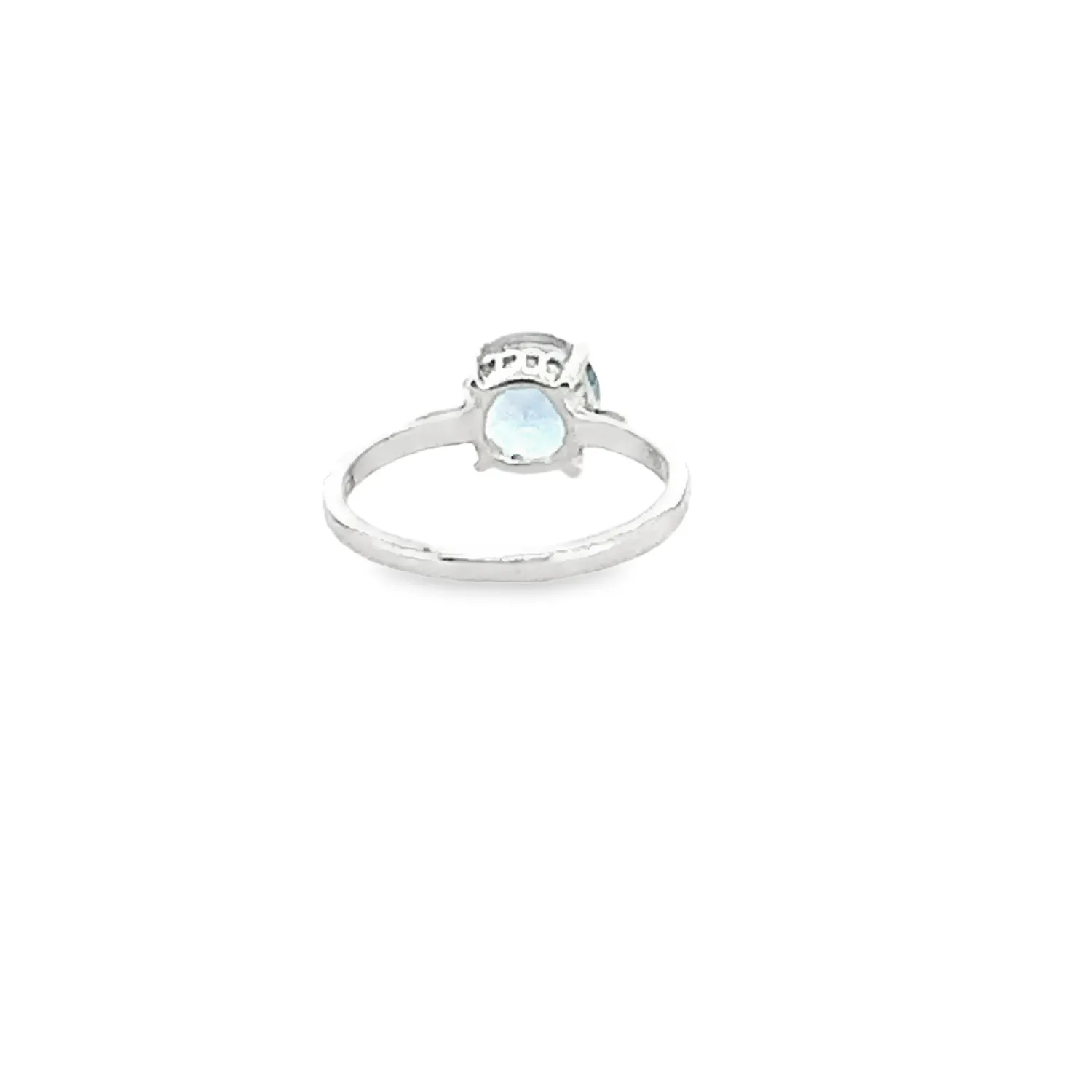 Victoria Jane Swiss Blue Topaz anello argento solitario
