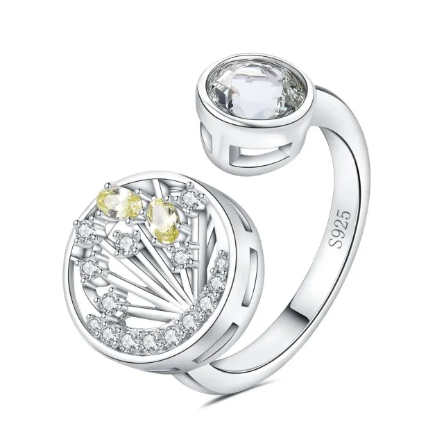 JewelryPalace Luna e Sole 3.6ct anello argento ametista verde