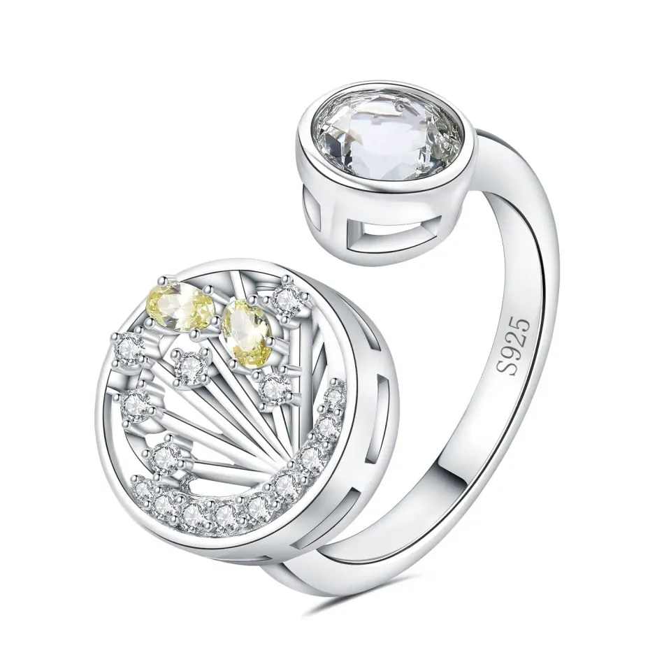 JewelryPalace Luna e Sole 3.6ct anello argento ametista verde