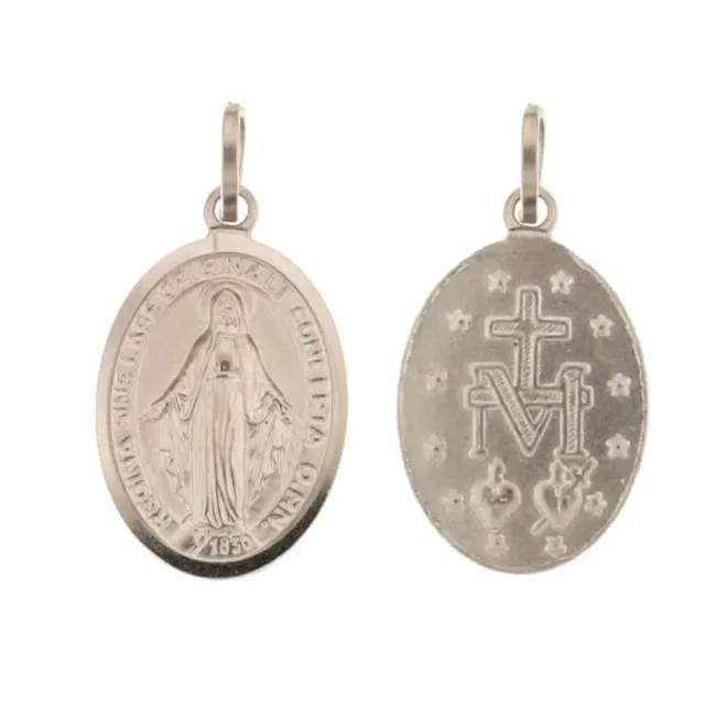 Gioielli Celiento Medaglia Madonna Miracolosa oro bianco 18Kt