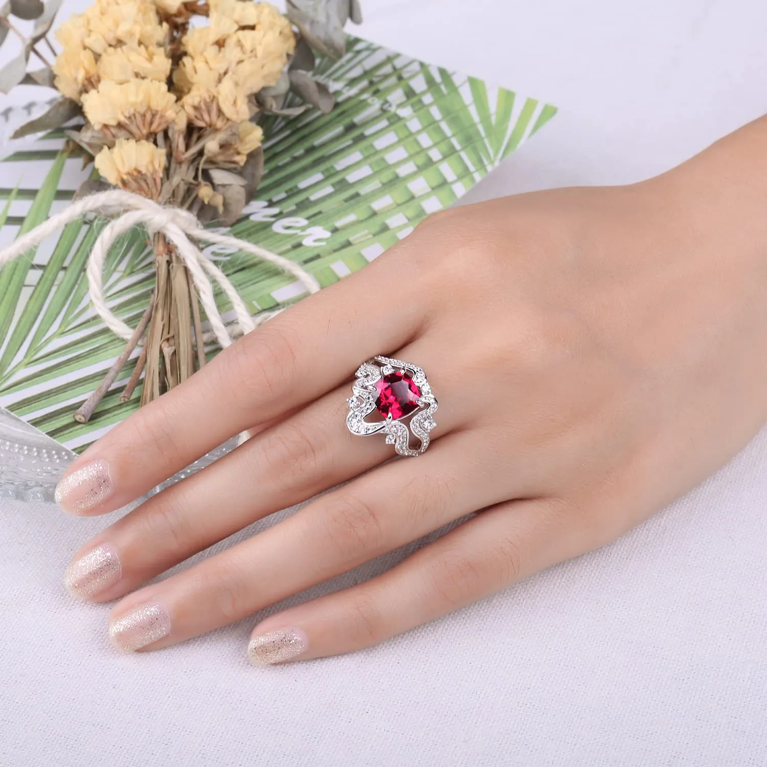 JewelryPalace Vintage Infinito Anello Zaffiro Blu Argento 925