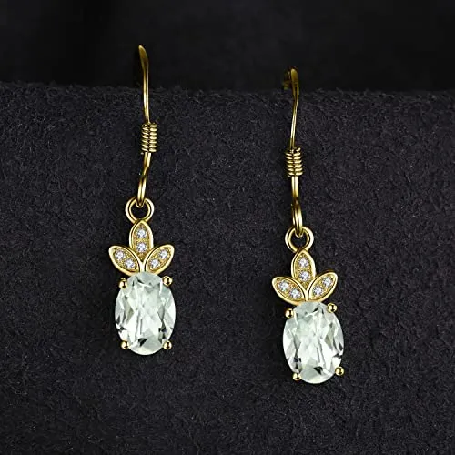 JewelryPalace 1.9ct orecchini pendenti ametista verde oro giallo