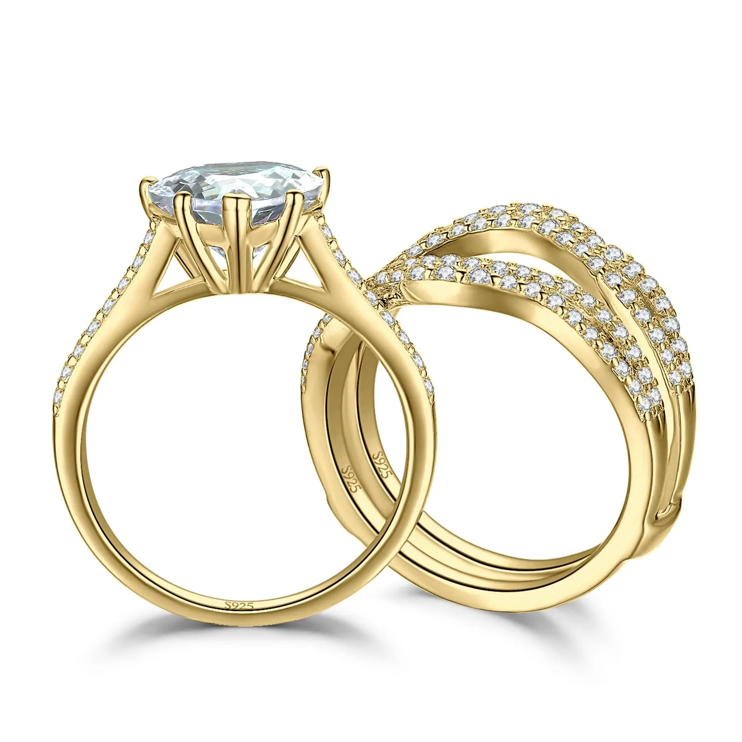 JewelryPalace 3ct Classici Cuore Anello Argento Misura 14.5