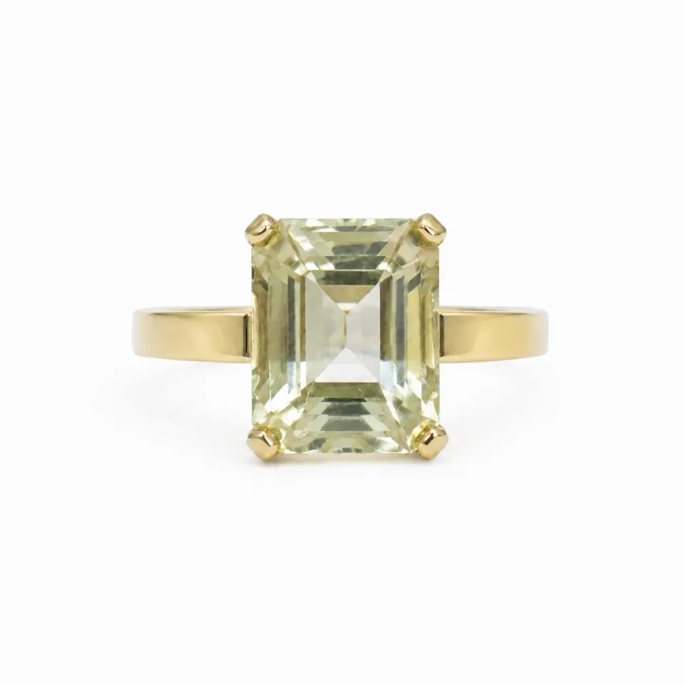 Victoria Jane Honeylight anello oro 14ct citrino smeraldo