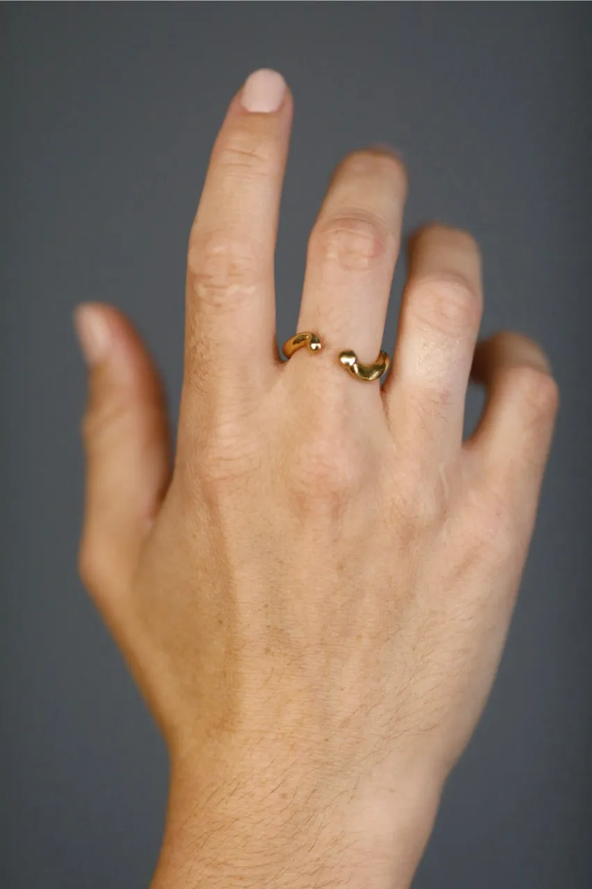 Flor Rubaja Jewelry Wave Water anello regolabile placcato oro